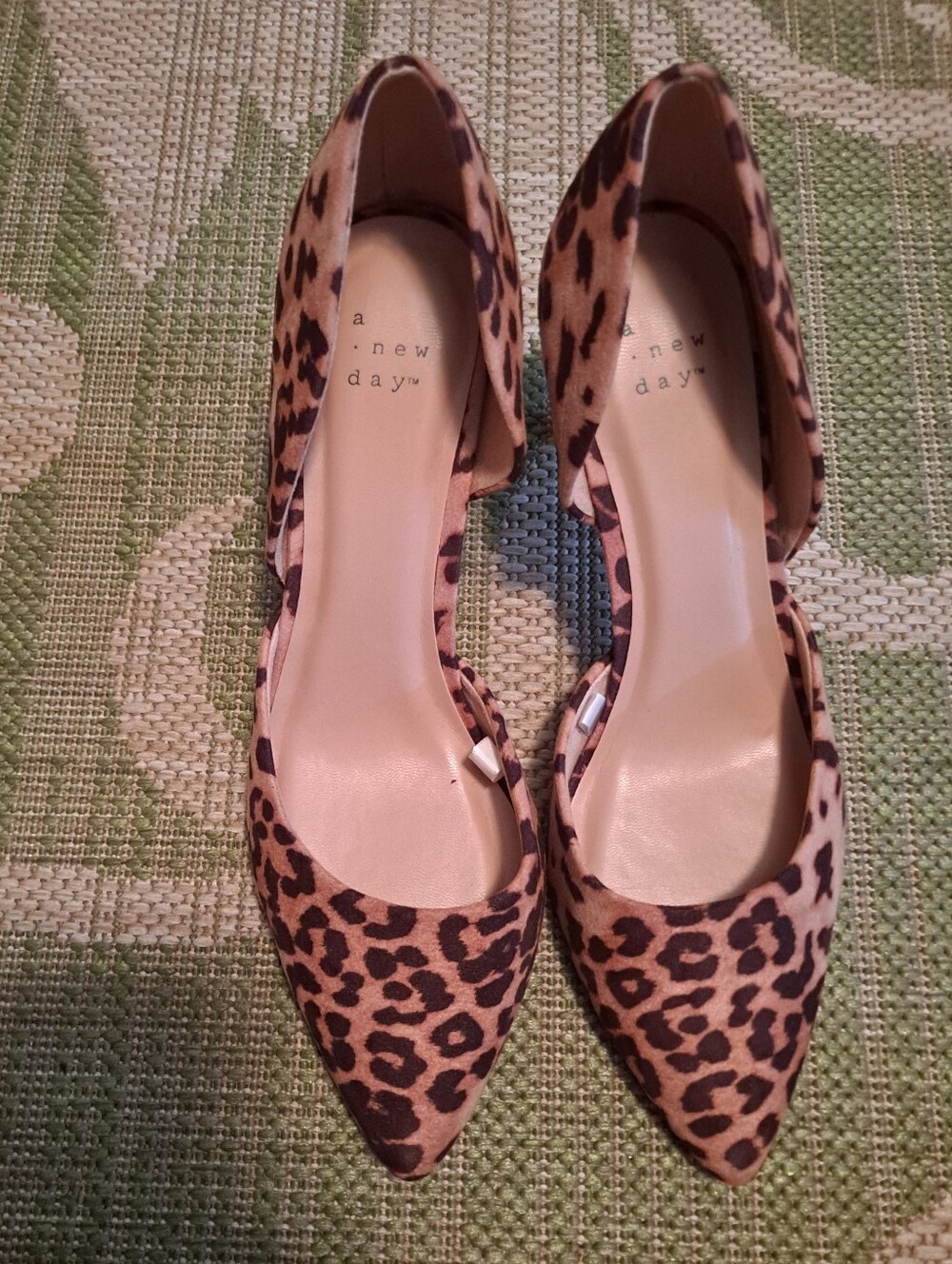 a new day Leopard Print Pointed D'Orsay Heels - Brown/Black